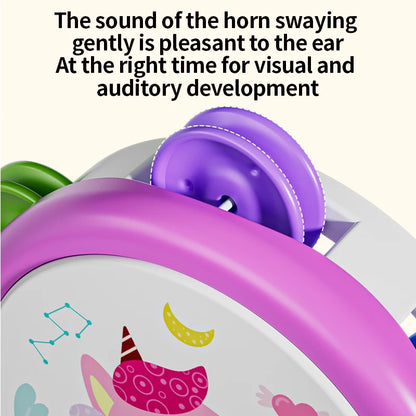 Baby Hand Drum Toys Montessori Musical Instruments Tambourine for Toddlers 1-3 Early Learning Percussion Music Toy