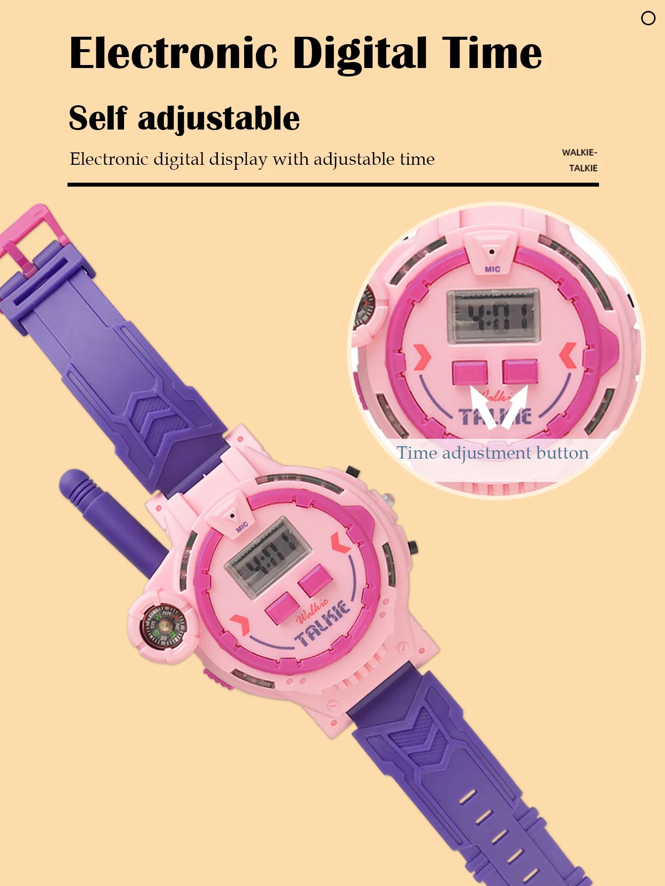 2Pcs Electronic Walkie Talkie Watch Toys, Creative Rechargeable Walkie Talkie With Compass Spying Gadgets Gifts for Kids