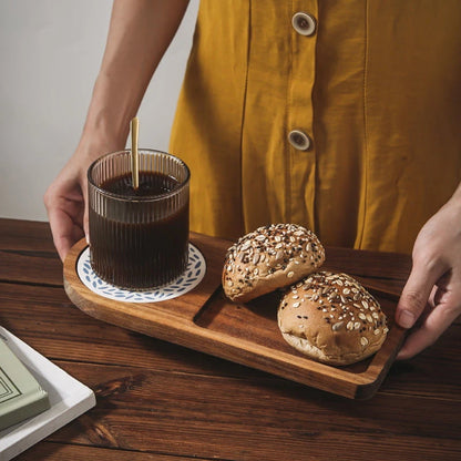 Wooden Coffee Tray Breakfast Serving Plate Hospitable Coffeeware Teaware Decoration Table Accessory for Home