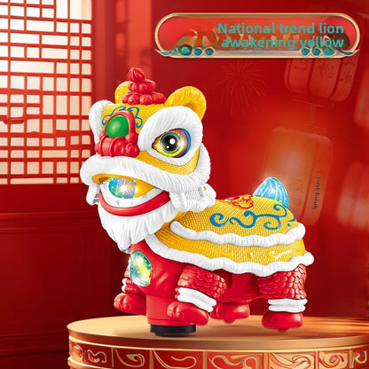 Electric Lion DanceChildren's Electric Toys Wagging Their Heads and Wagging Their Tails, Light Music, Unisex Lion Dance Toys