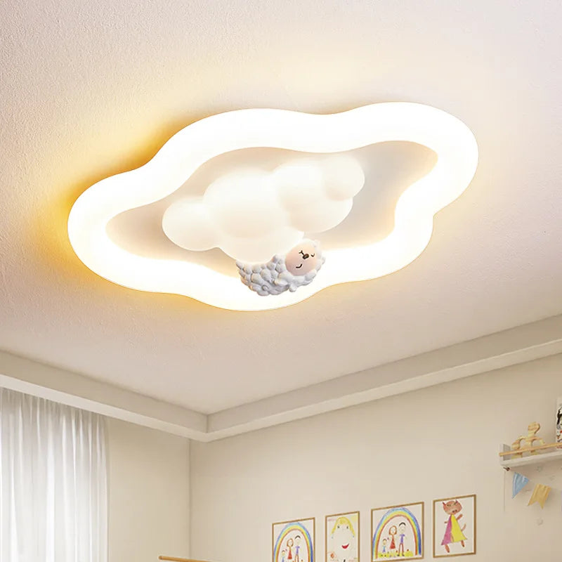 Cloud Light LED Children's Room Baby Room Ceiling Lights Modern Cream Style Nursery Decor Bedroom Cloud Ceiling Lamps