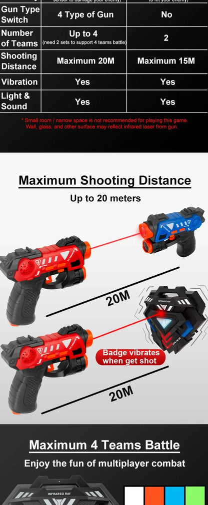 Children Infrared Battle Game Set Electric Toy Guns Laser Tag Gun Weapon with Target Kids Laser Strike Pistol for Boys Outdoor