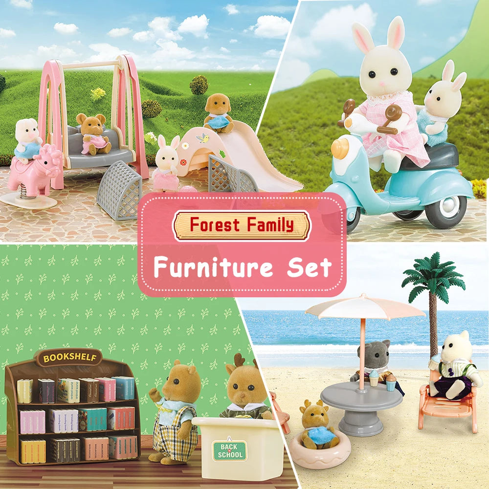 Toys Doll 1:12 Forest Family Montessori Kitchen Compatible Miniature Dollhouse Kitchen Accessories Furniture Pretend Play Gifts