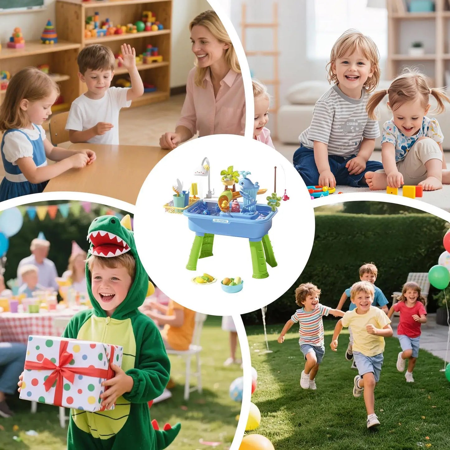 Outdoor Water Play Table for Boys Girls Sensory Activity Toys summer Outside Backyard Beach Park Daycare Preschool Patio