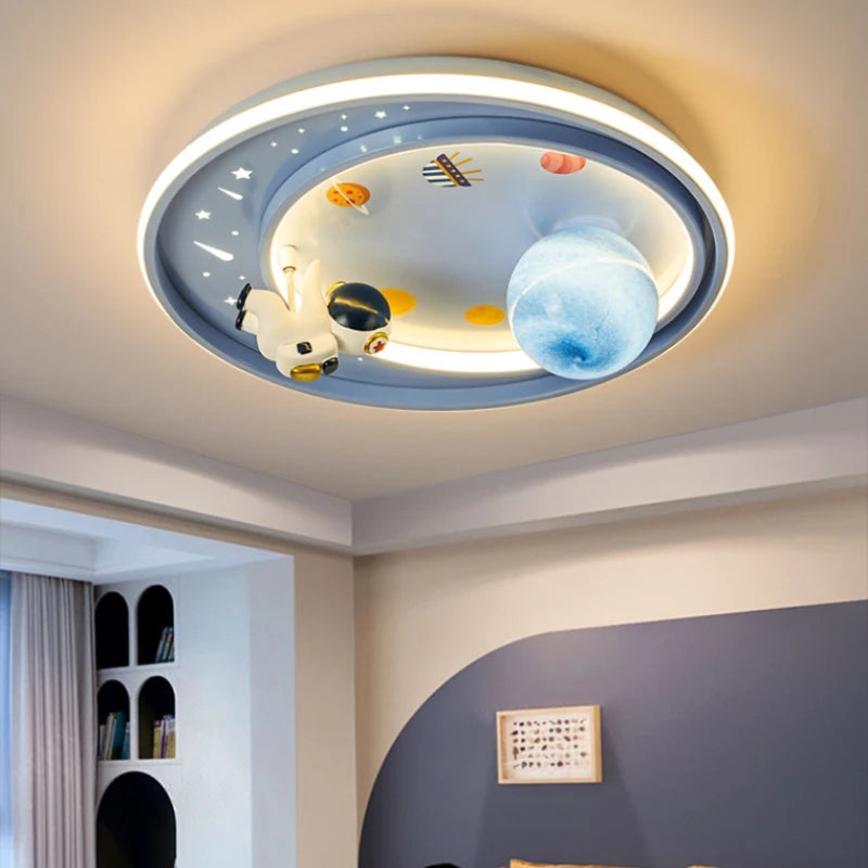 Children's Room Bedroom Ceiling Lights LED Moon Astronaut Unicorn Light Warm Romantic Baby Room Boy Girl Bedroom Ceiling Lamps