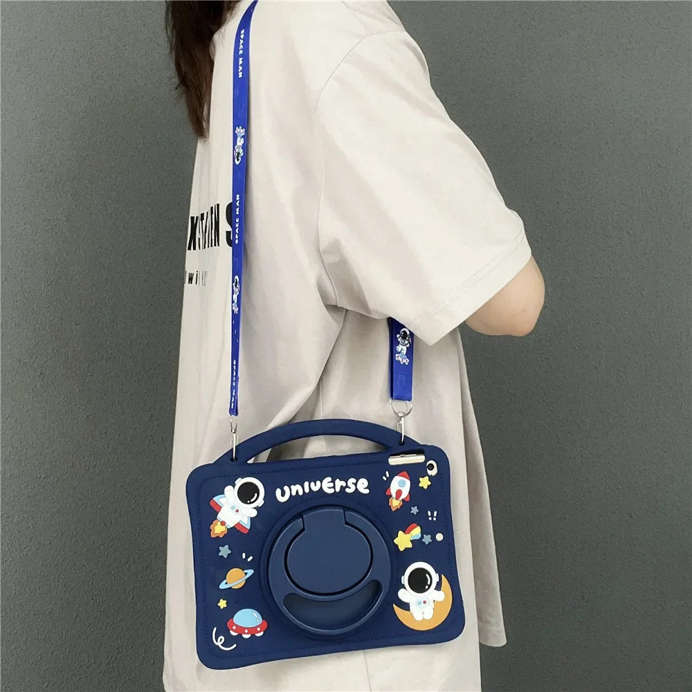 Case for Samsung Galaxy Tab A9 Plus S9 FE S8 S7 11 inch A8 10.5 A7 S6 Lite 10.4 A 10.1 8.0 T290 Kids Cartoon Tablet Stand Cover