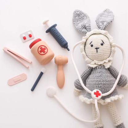 Baby Silicone Doctors Toys Pretend Playing Kids Role Play Pretend Playing Doll Accessories Learning Education Toys Babies Gifts