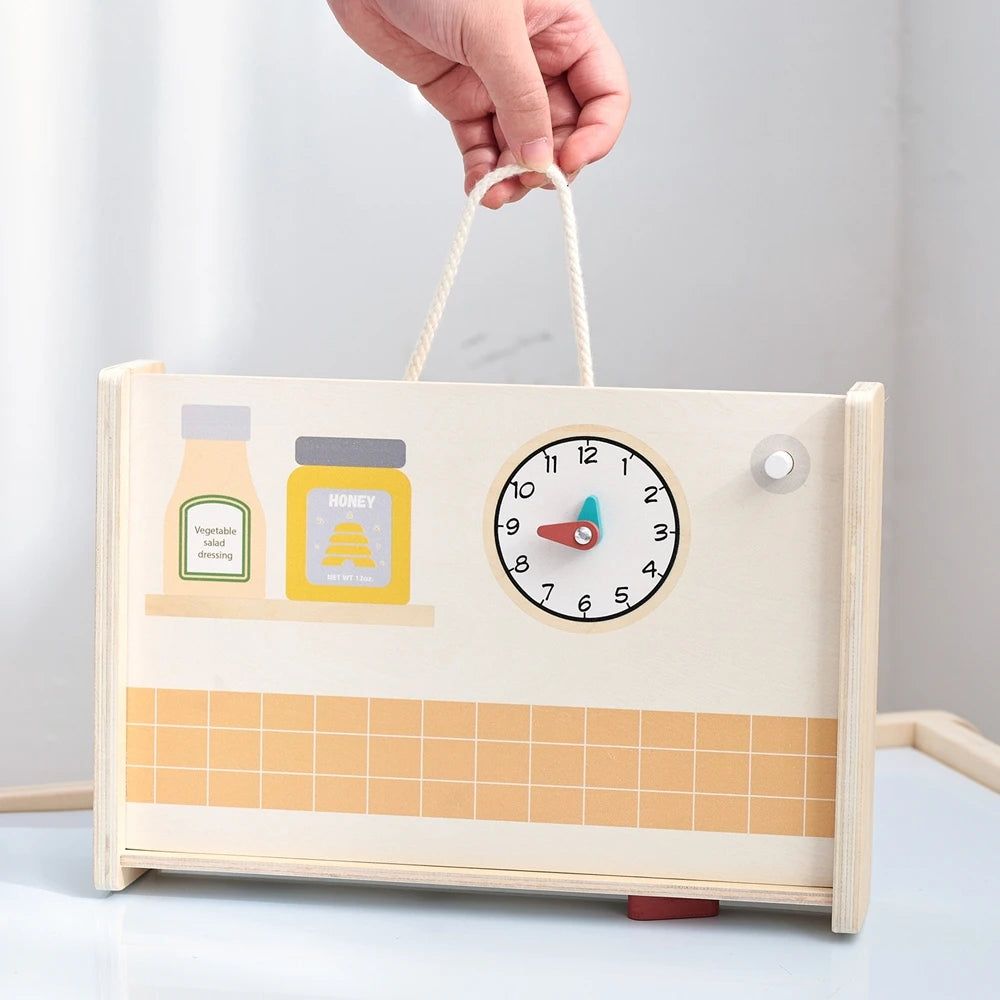 Wooden Kitchen Simulation Toy Set Baby Pretend Play Game Montessori Interactive Toys For Children Baby life Skills learning Toys
