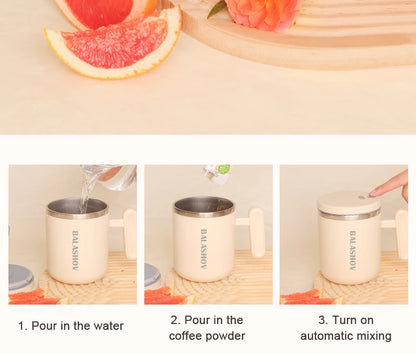 400ml Electric Automatic Self Stirring Cup Self Mixing Coffee Mug Glass Waterproof Protein Powder Stirrers for Home Office