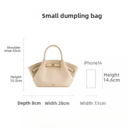 Women's Dumpling Bag Large Capacity Tote Bag Casual Shoulder Handbag 2026 New Fashion Solid Color Top-handle Bag for Work Travel