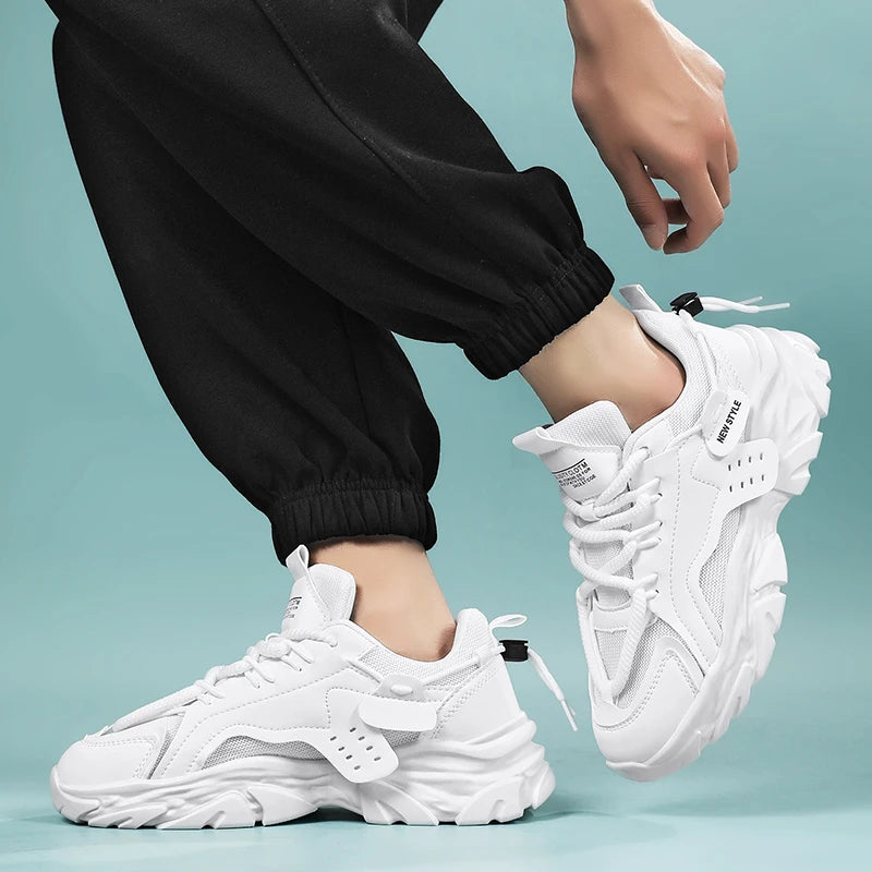 Mens Shoe Breathable Thick Soled Casual Sneakers Outdoor Running Four Seasons New Tennis Men Soft Soles Comfort Male Sneakers