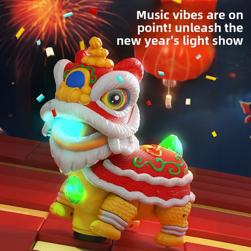 Electric Lion DanceChildren's Electric Toys Wagging Their Heads and Wagging Their Tails, Light Music, Unisex Lion Dance Toys