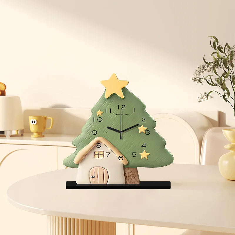 Christmas Decoration Desktop Clock Desktop Clock Creative Desk Clock High-end Living Room Clock Small Ornament