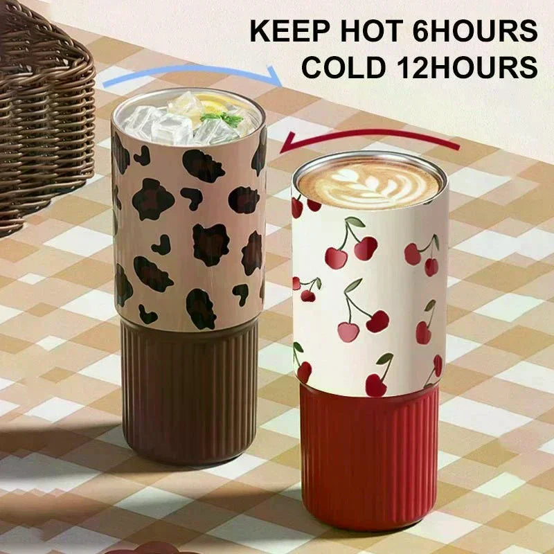 Cute Tumbler 750ML Water Bottle 316 Stainless Steel Vacuum Thermos Bottle Insulated Portable Thermos Cup Gift For Woman Girl