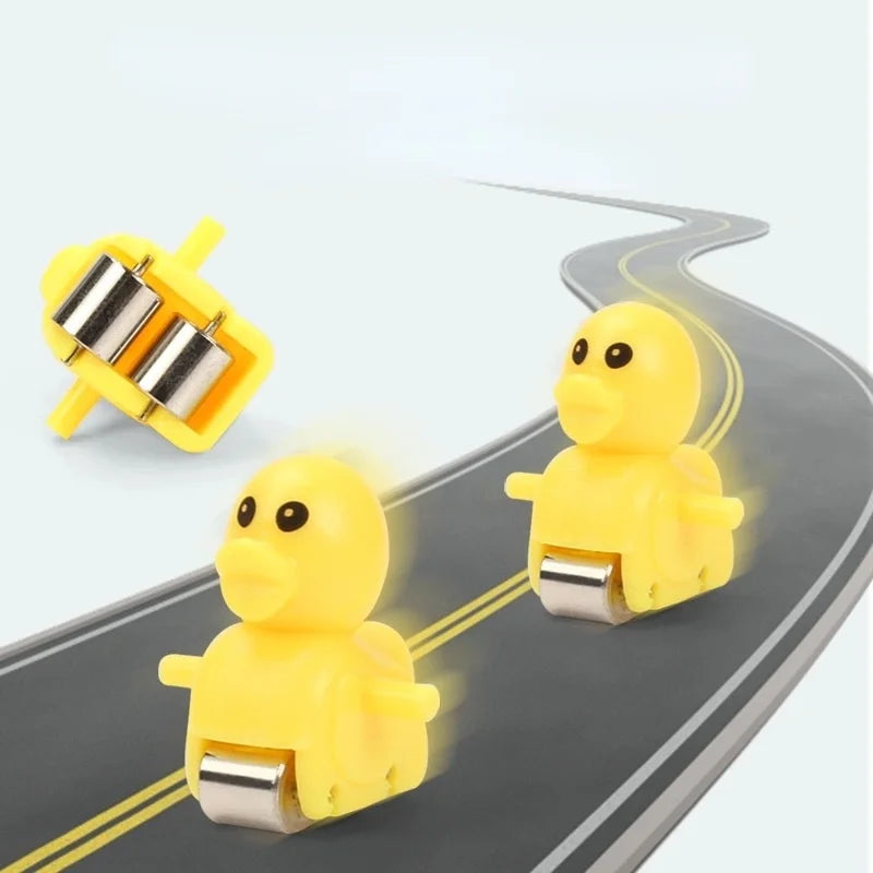 Children Toy Duck DIY Rail Racing Track Small Duck Climbing Stairs Toy Electric Car Staircase Music Educational Toy for Kid 3-5Y