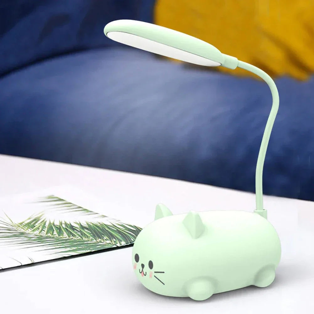 Mini cat Usb Recharge Battery Led Table Night Light Child Eye Protection Warm White Desk Lamp