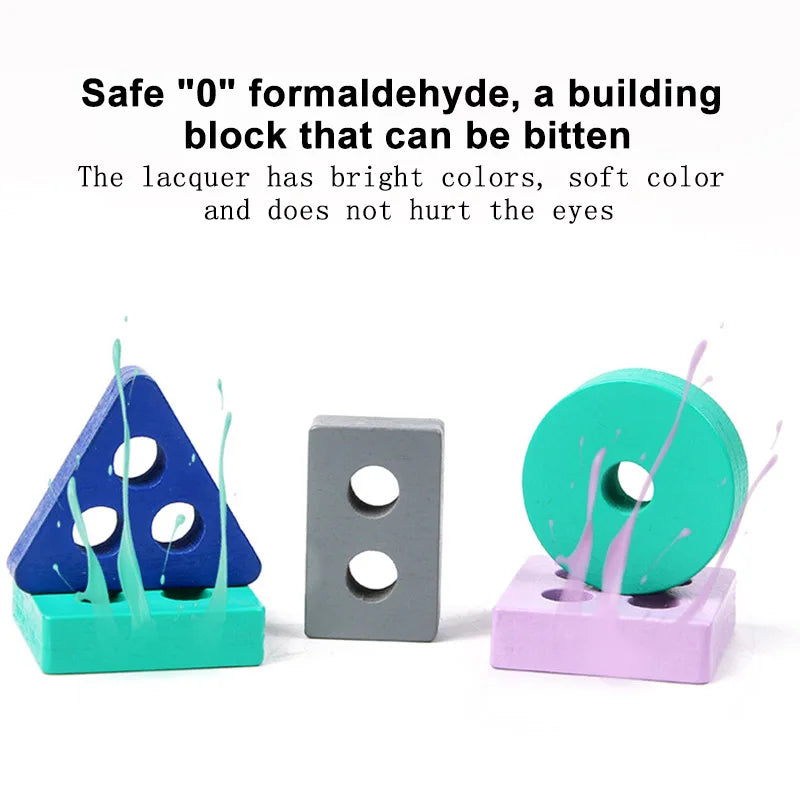 Toy Wooden Building Blocks Toys Color Shape Match Puzzle Toys for gifts Boys Girls