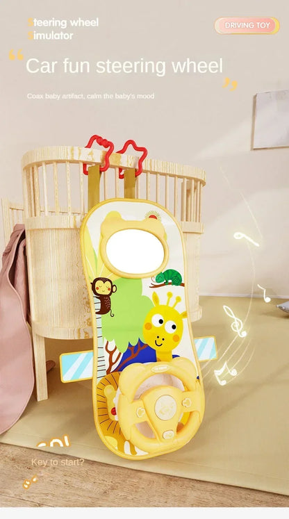 Baby Car Seat Toys Baby Toy Electric Simulate Driving Car Copilot Steering Wheel Seat Toy Hanging Toys for Baby 0 12M Hot