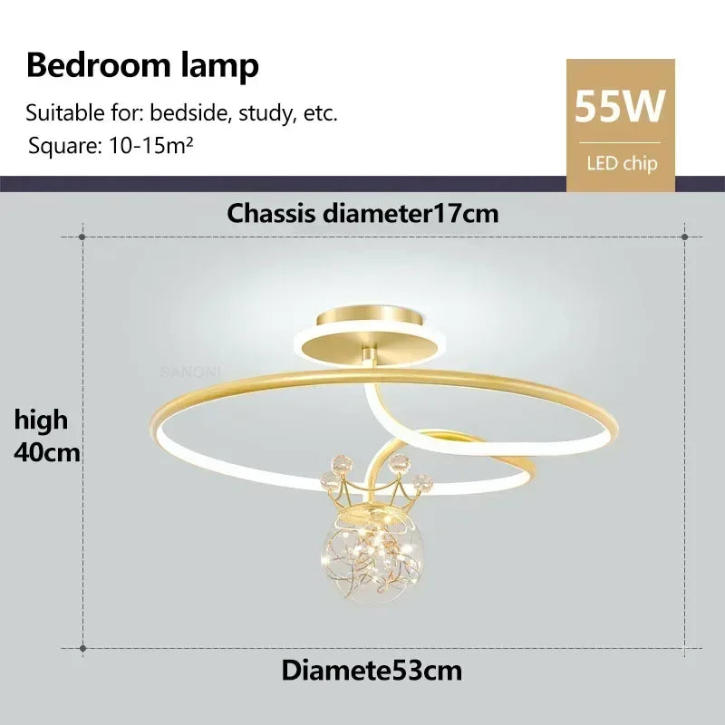 Modern LED Lovely crown star Ceiling Lamp Child Bedroom Living Restaurant Study Home Decoration Indoor Lighting Fixture Lustre