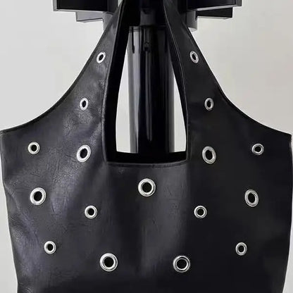 Women Bag 2026 New Fashion PU Rivet High-Capacity Shoulder Bag Handbag Simple Office Lady Women Bags