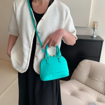 Women's Large Crossbody  Retro Felt Handbag with Makeup Organizer Solid-Color Casual Purse for Everyday Use Travel Shoulder Bag