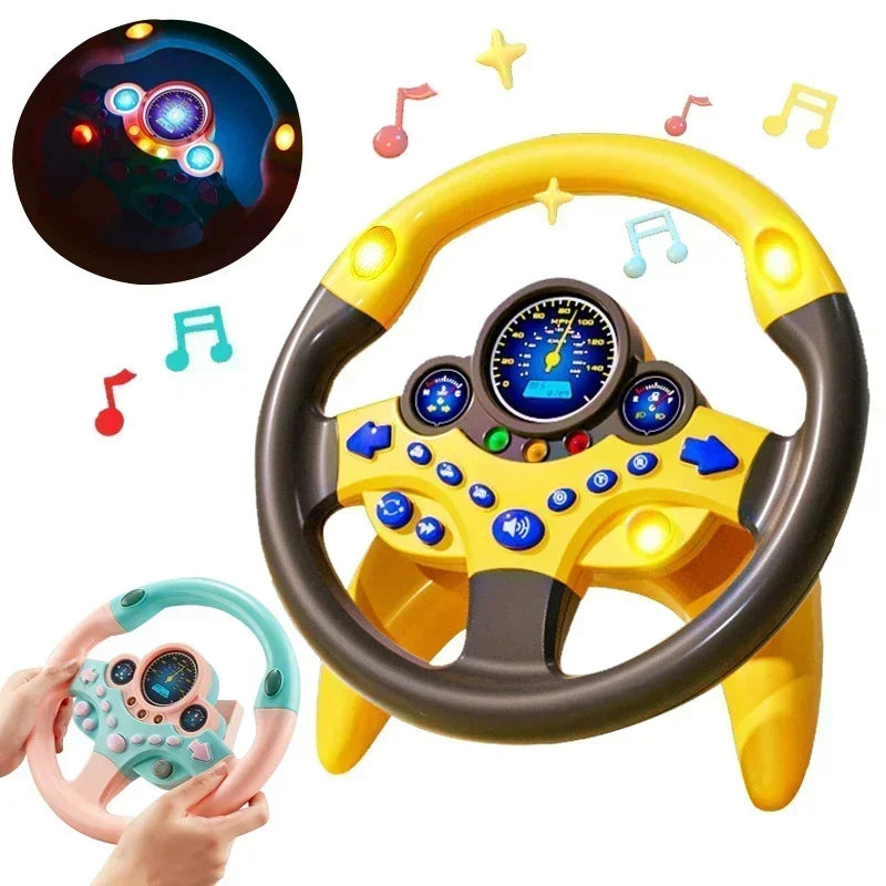 Electric Simulated Driving Steering Three-Dimensional Portable Wheel Copilot Toy Light And Sound Educational Children's Gifts