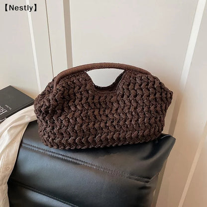 Elegant Woven Handbag Female Beach Straw Underarm Bag Versatile Exquisite Shoulder Bags Evening Bags For Women Gifts
