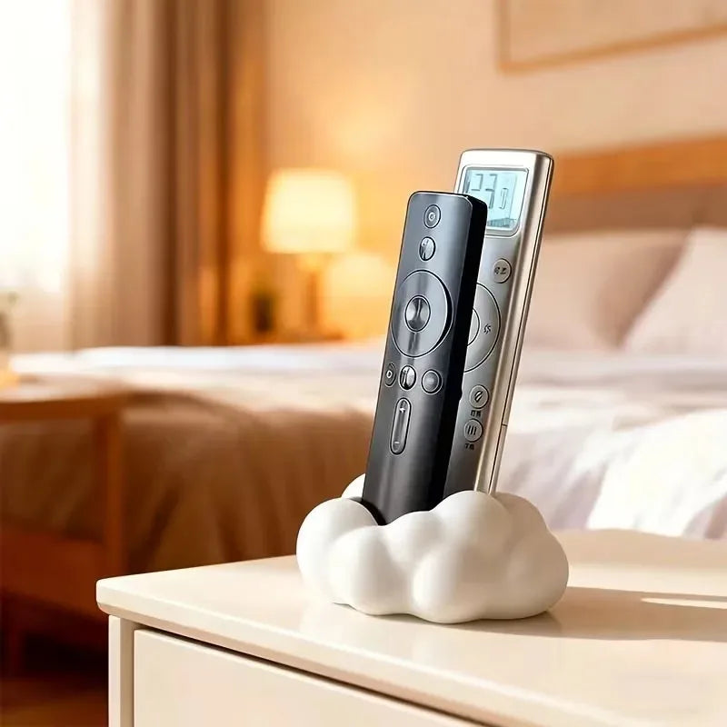 Cute 3D Cloud-Shaped Remote Control Holder - Desktop Home Storage Organizer Stand for TV/Air Conditioner Remotes, Phones Gadgets