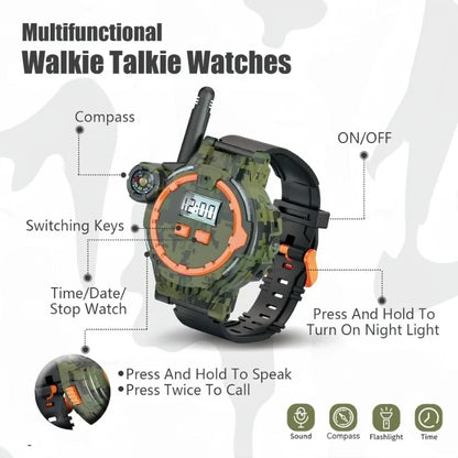 2PCS Rechargeable Walkie Talkies for Kids,Two-Way Radio Walky Talky with Flashlight and Compass,200 Meter Transmission Range,Out