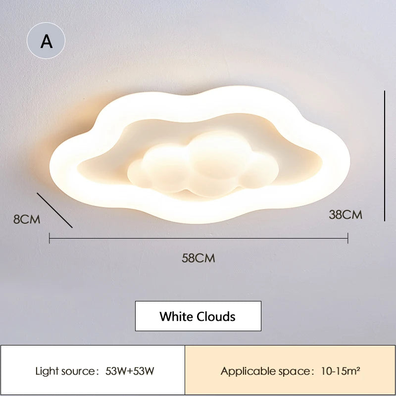 Cloud Light LED Children's Room Baby Room Ceiling Lights Modern Cream Style Nursery Decor Bedroom Cloud Ceiling Lamps