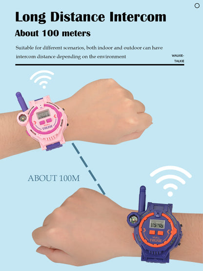 2Pcs Electronic Walkie Talkie Watch Toys, Creative Rechargeable Walkie Talkie With Compass Spying Gadgets Gifts for Kids