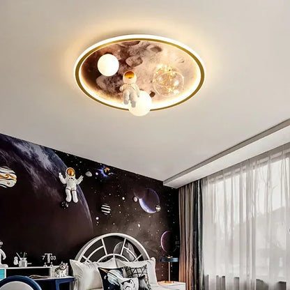 Modern European Modern Children's Moon Lustre Led Lights Astronaut Bedroom Chandeliers Decoration Ceiling Lamps For Room Home-ap
