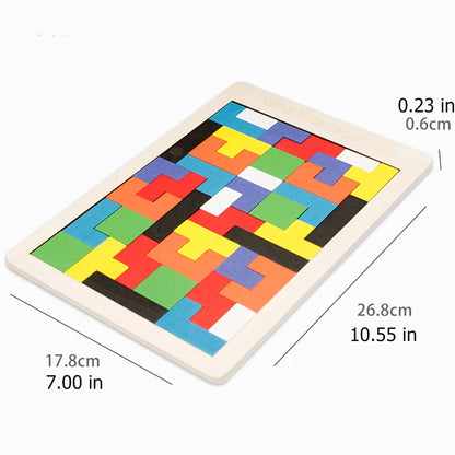Colorful wooden puzzle toys Tangram Montessori materials children's puzzle toys Building blocks Children's learning toys