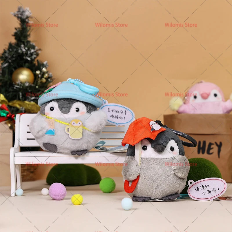 22 Styles Cute Penguin Plush Key Ring Tourist Hat Penguin Keychain For Girls Gifts Creative School Bag Keychain