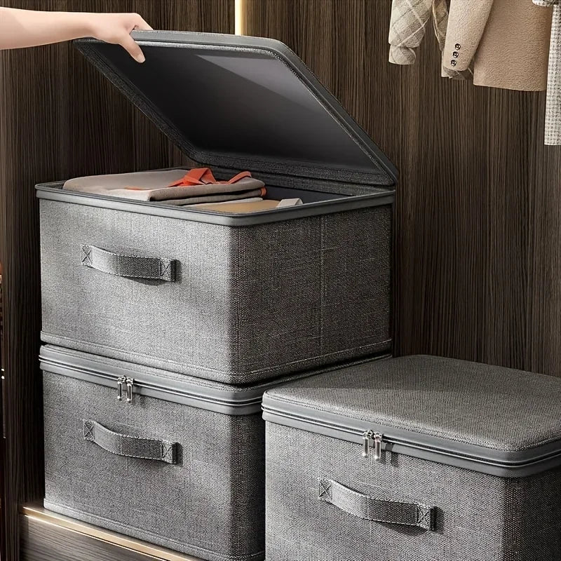Foldable Storage Box with Cloth Cover, Large Capacity Quilt Storage Box, Underwear Storage Box Clothes Organizer