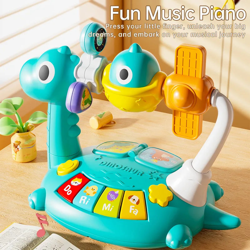 Baby Piano Toys Kids Rotating Music Piano Keyboard With Light Sound, Musical Toys For Toddlers, Early Educational Music Toy