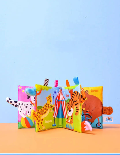 Montessori Education Baby Toys Busy Book Cartoon Animals Tail Interactive Parent-Child Fun Baby Cloth Book Baby Toys 0 6 Months