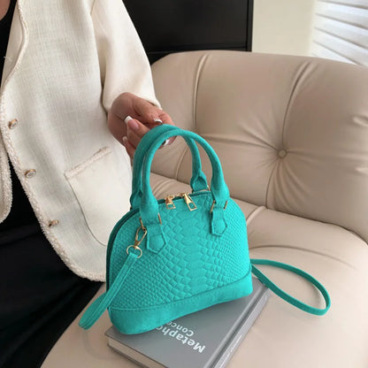 Women's Large Crossbody  Retro Felt Handbag with Makeup Organizer Solid-Color Casual Purse for Everyday Use Travel Shoulder Bag
