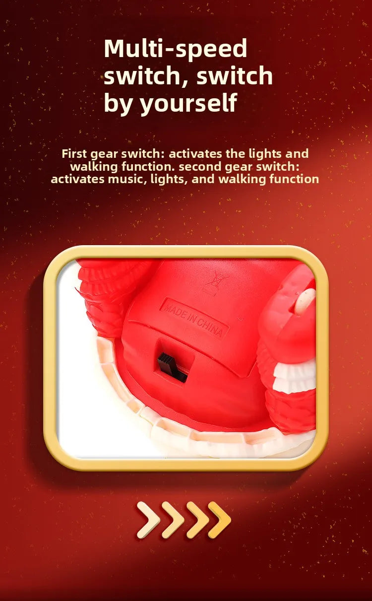 Electric Lion DanceChildren's Electric Toys Wagging Their Heads and Wagging Their Tails, Light Music, Unisex Lion Dance Toys