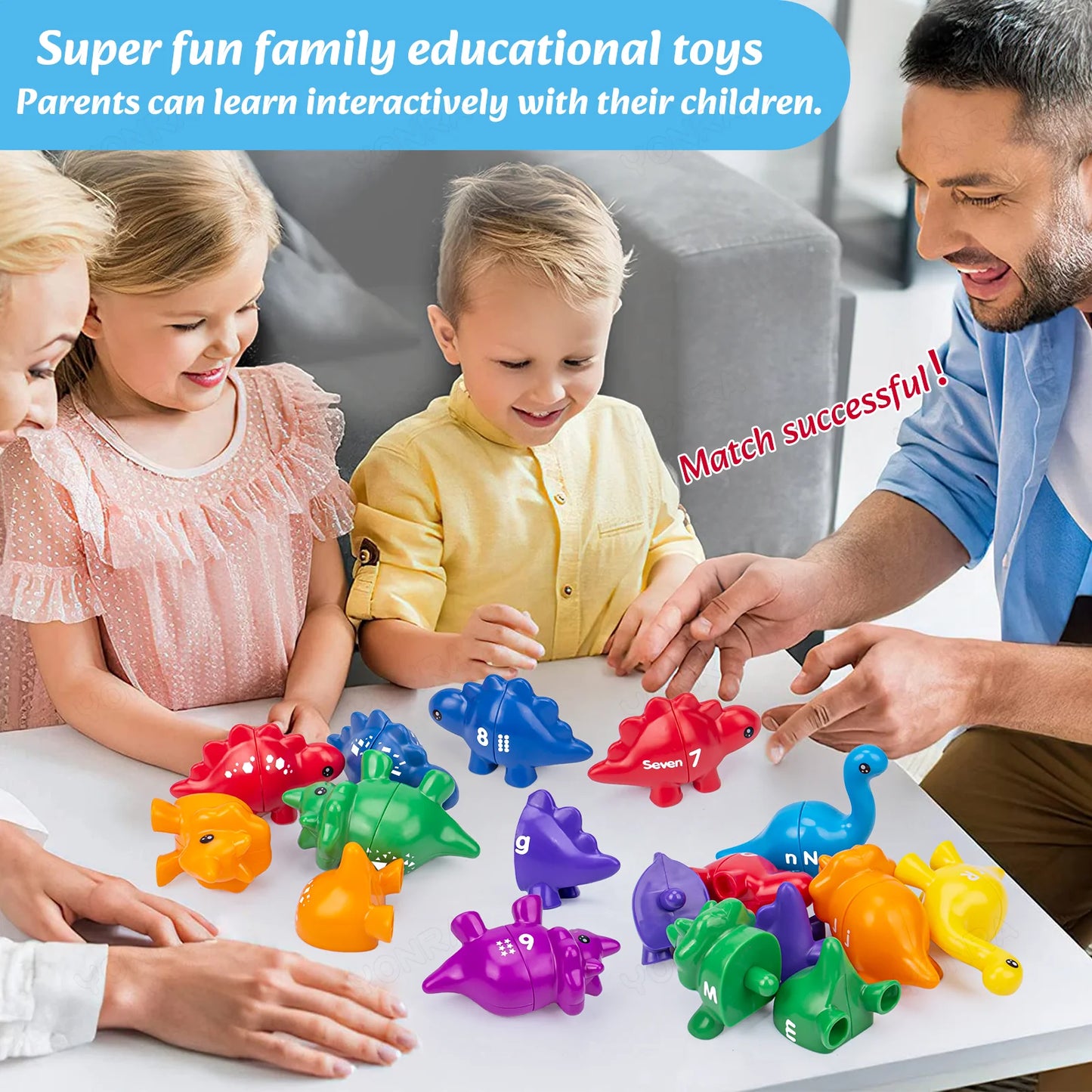Matching Dinosaur Toy With storage bucket Montessori Toys for Kids Counting Learning Toys for Toddlers Children Development Game