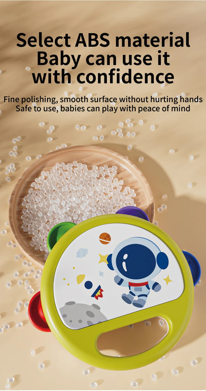 Baby Hand Drum Toys Montessori Musical Instruments Tambourine for Toddlers 1-3 Early Learning Percussion Music Toy