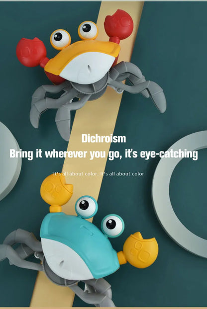 Mechanical Crab Escape Crabs Baby Crawling Crab Musical Dancing Moving Toy Run Away Toy for Babies Crawling Interactive Toys