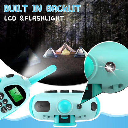 Kids Walkie Talkies 2 Pack Rechargeable Toy Two Way Radio 22 Channels 3KM Long Range for Children Outdoor Play Birthday Gifts
