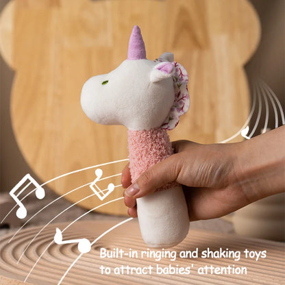 Soft Baby Rattle Toys Cartoon Animal Hand Rattles for Toddlers Boys Girls Hand Bell Toy Early Educational Newborn Infant Gifts