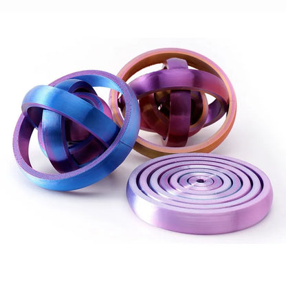 3D Printed Rotating Ball Toy O-Shaped Universal Fingertip Gyroscope Gravity Rotation Anxiety Relief Decompression Cool Toy
