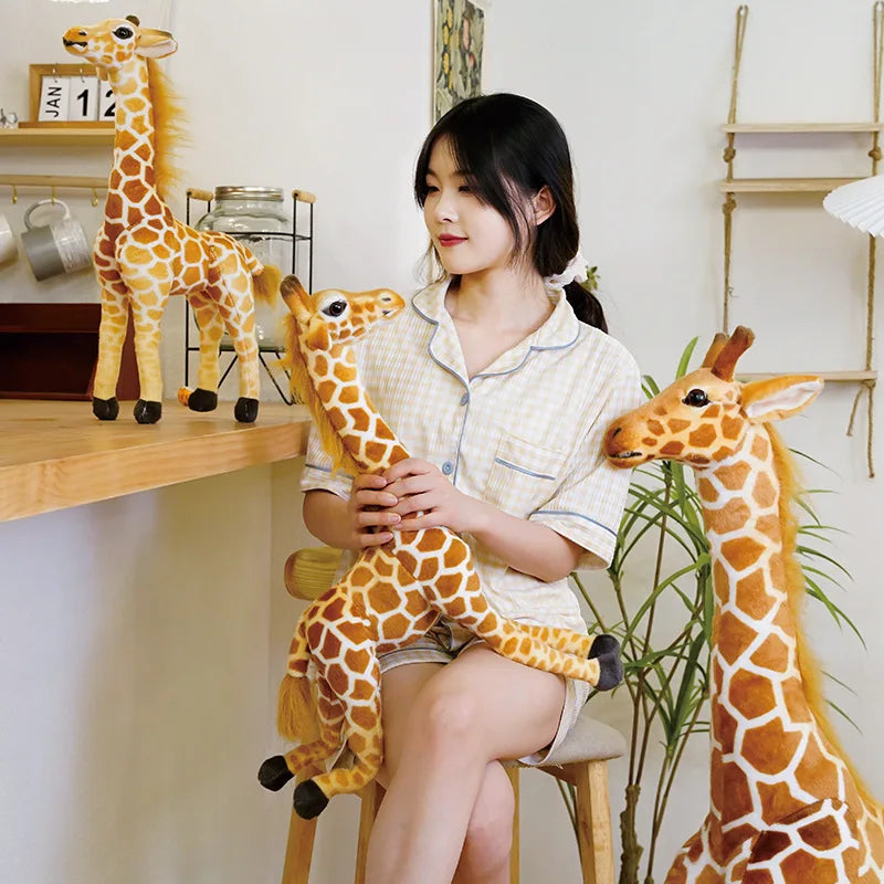 50-120cm Giant Real Life Giraffe Plush Toys High Quality Stuffed Animals Dolls Soft Kids Children Baby Birthday Gift Room Decor