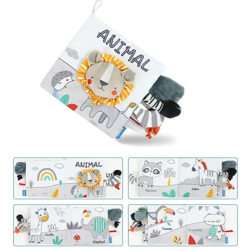 Baby Cloth Book Toys Animals Soft Learning Educational Toys For Babies Development montessori Sensory Books Baby Toys 0 12 Month