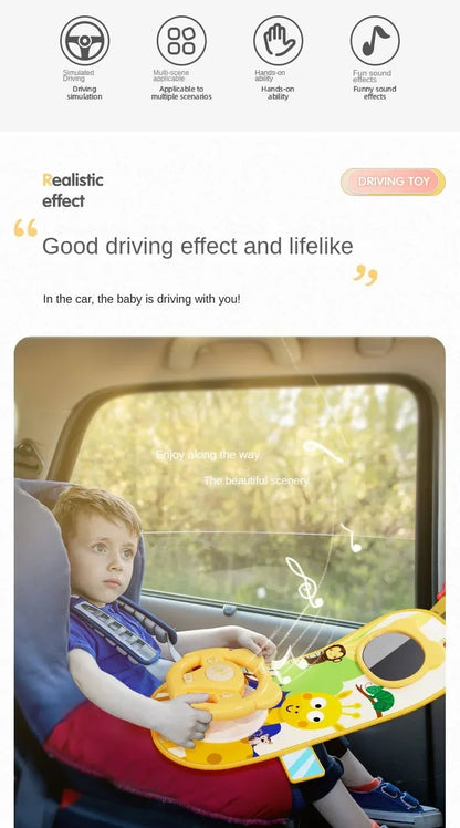 Baby Car Seat Toys Baby Toy Electric Simulate Driving Car Copilot Steering Wheel Seat Toy Hanging Toys for Baby 0 12M