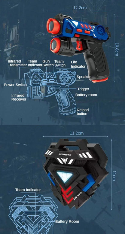 Children Infrared Battle Game Set Electric Toy Guns Laser Tag Gun Weapon with Target Kids Laser Strike Pistol for Boys Outdoor