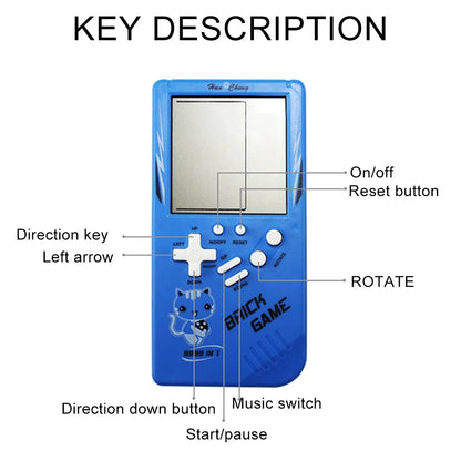 Classic Handheld Game Machine Brick Game Kids Games Machine Toy With Game Music Playback